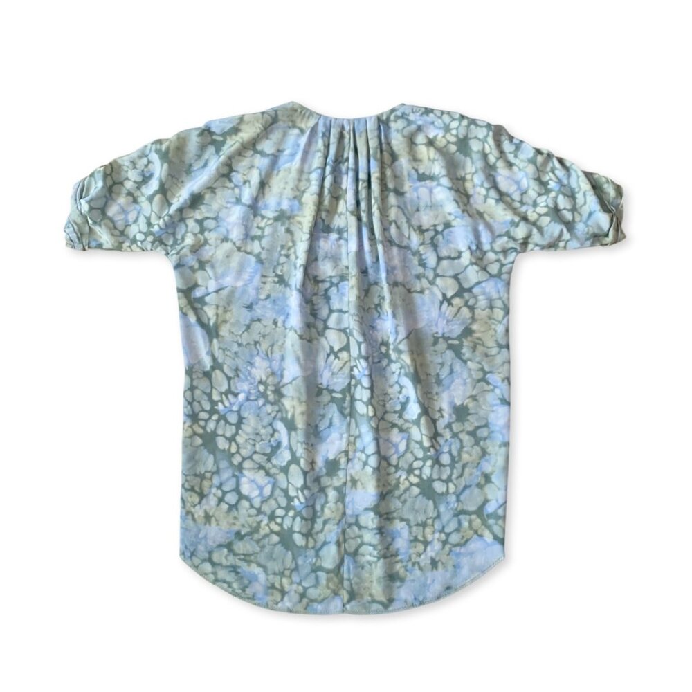 Aritzia Wilfried Silk Bohemian Abstract Print Shirt Dress Tunic Green Rich Girl - Picture 3 of 13